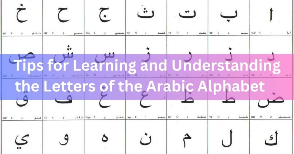 Tips for Learning and Understanding the Letters of the Arabic Alphabet    